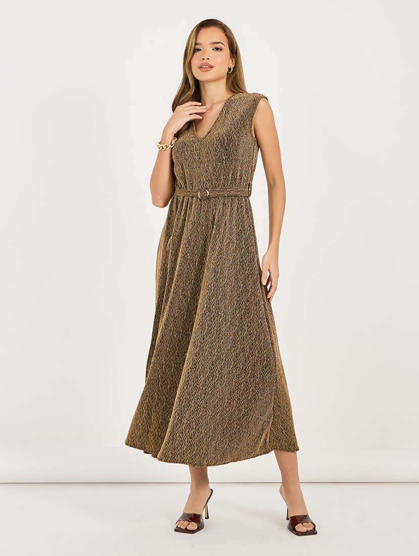 women self designed sleeveless belted dress - 21692550 - Zoom Image - 0