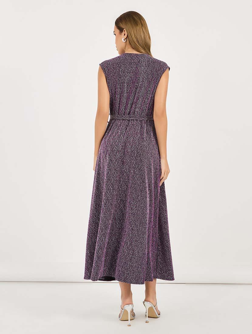 women self designed sleeveless belted dress - 21692551 - Standard Image - 2