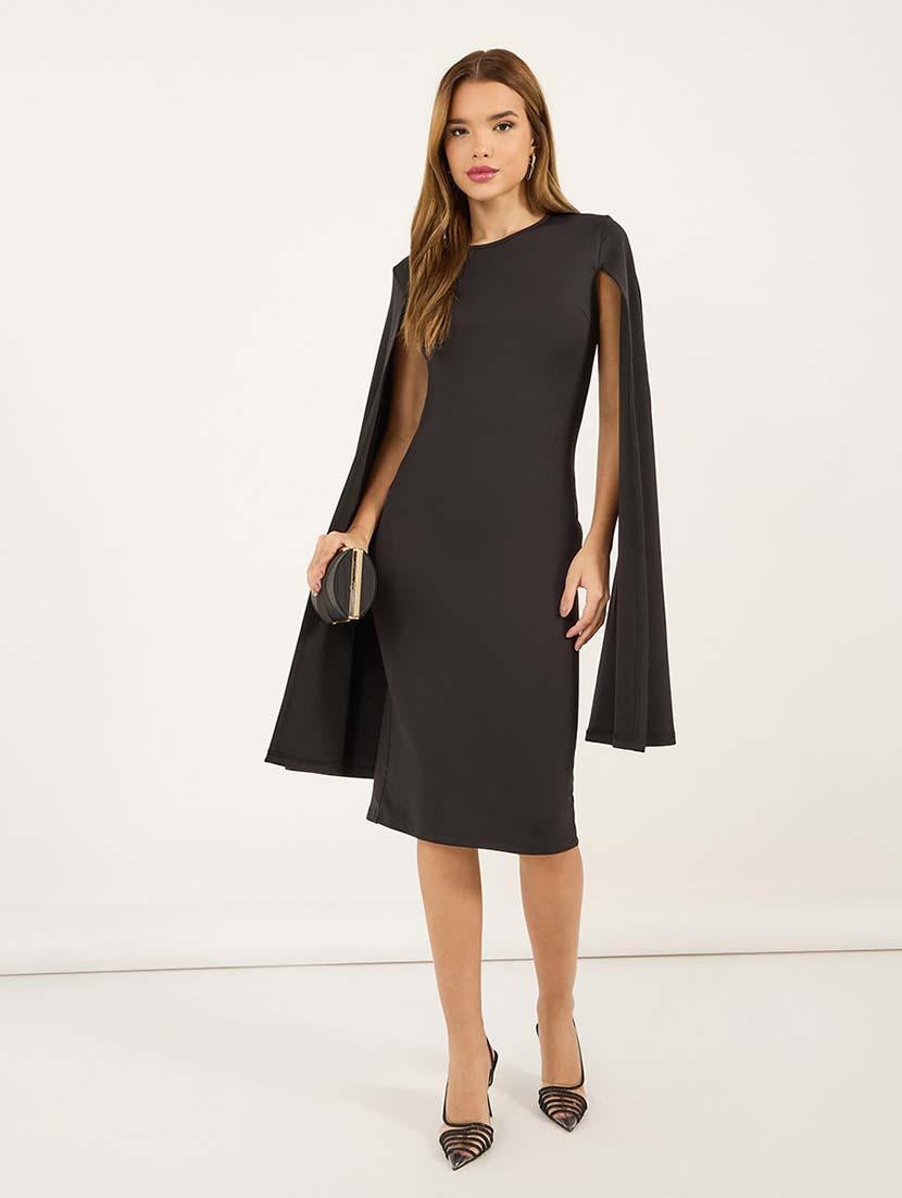women solid cape sleeves bodycon dress - 21692573 - Zoom Image - 0