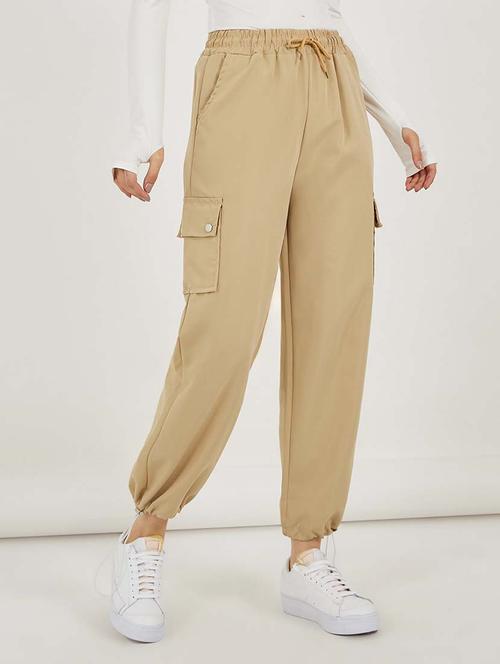 women solid mid rise jogger - 21692587 -  Standard Image - 0
