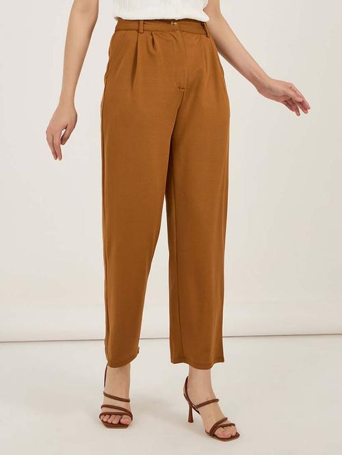 women solid high rise tailored pant - 21692595 -  Standard Image - 0