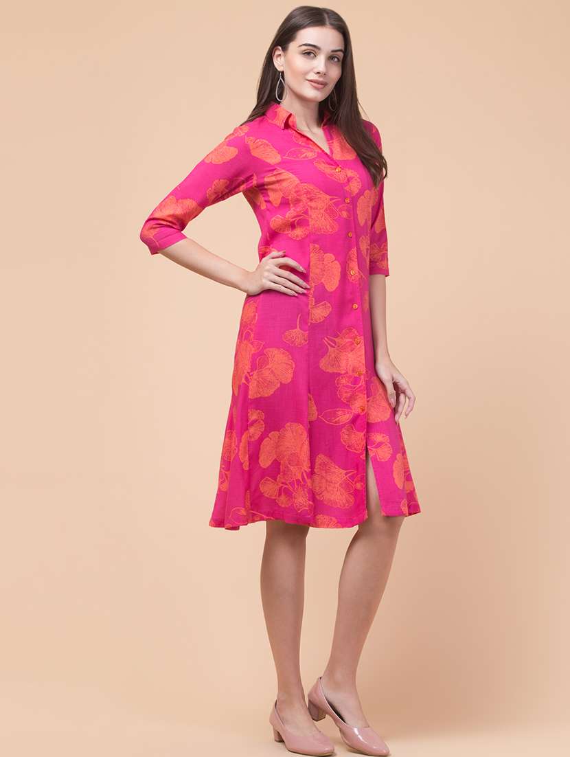 women floral print collared shirt dress - 21692625 -  Standard Image - 2