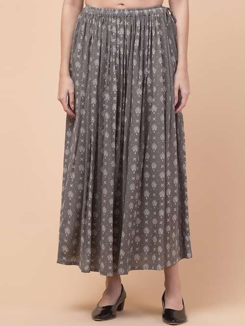 women printed mid rise flared skirt - 21692636 -  Standard Image - 0