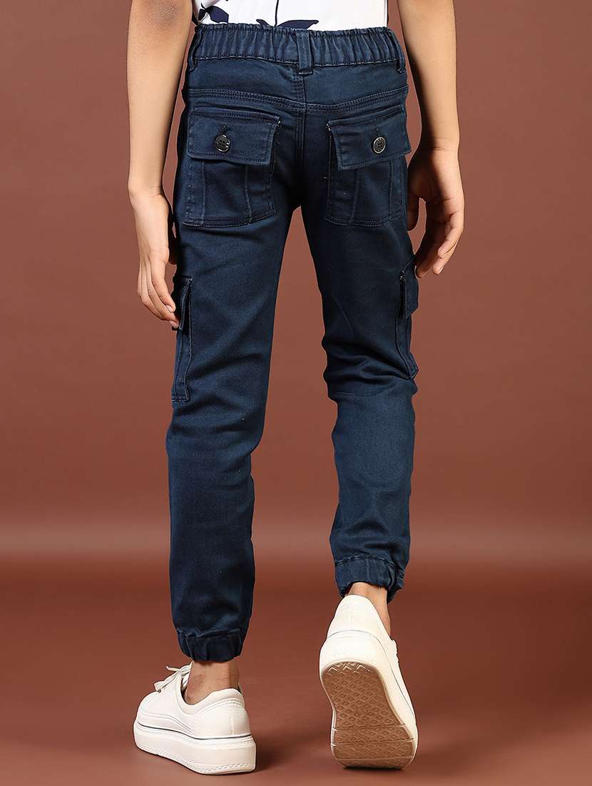 boys solid mid rise denim cargo - 21692701 -  Standard Image - 2