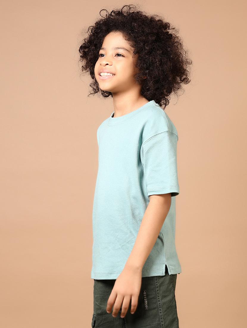 boys light blue solid round neck t-shirt - 21692780 - Standard Image - 2