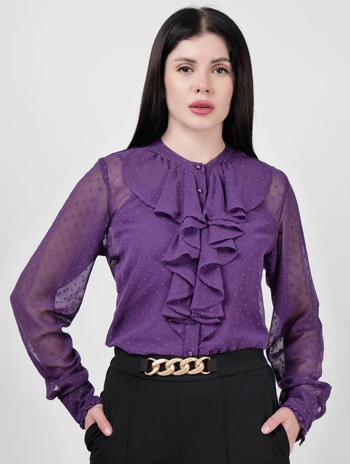 women ruffle detailed long sleeves shirt - 21693260 -  Standard Image - 0
