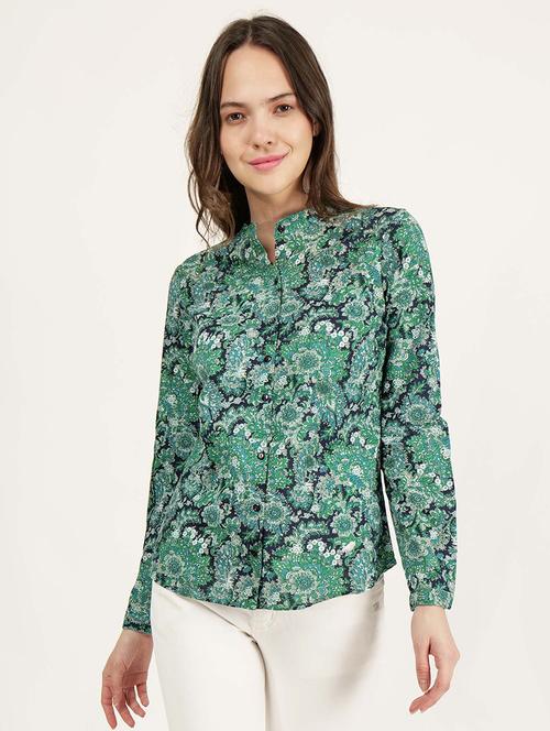 women floral printed long sleeve regular shirt - 21693264 - Standard Image - 0