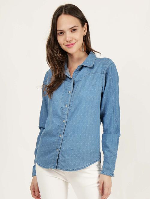 women printed long sleeve regular shirt - 21693266 - Standard Image - 0