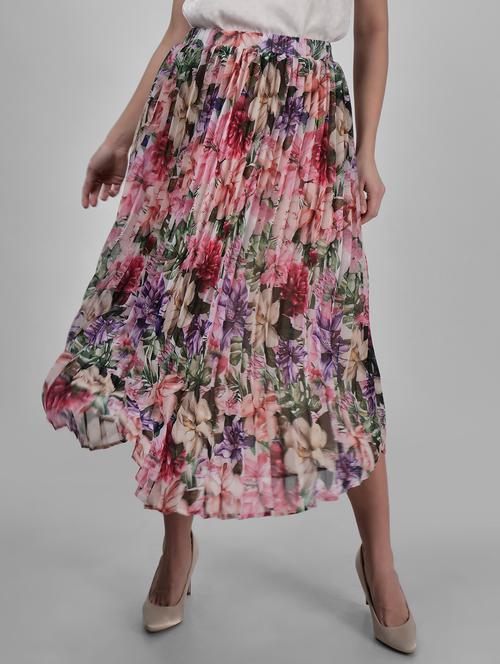 multi colored polyester aline skirts - 21693277 - Standard Image - 0