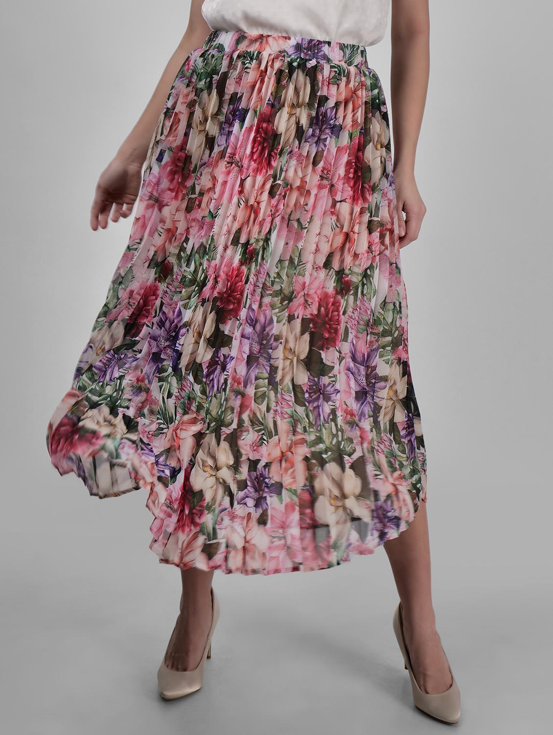 multi colored polyester aline skirts - 21693277 - Zoom Image - 0