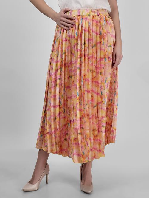 multi colored satin flared skirts - 21693278 - Standard Image - 0