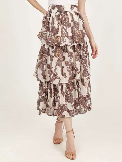 White Polyester Aline Skirts