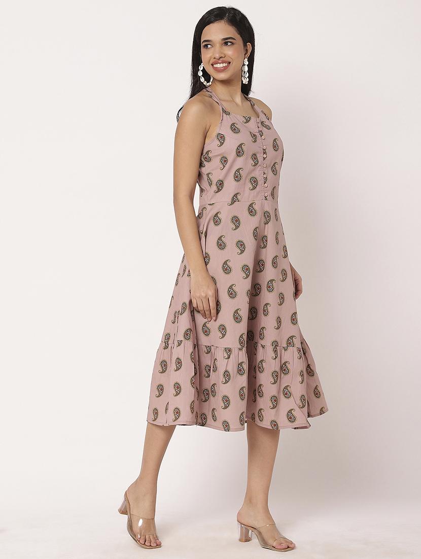 women paisley printed tiered ethnic dress - 21693304 - Standard Image - 2