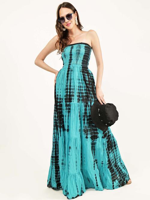 women tie & dye printed tiered dress - 21693379 - Standard Image - 0