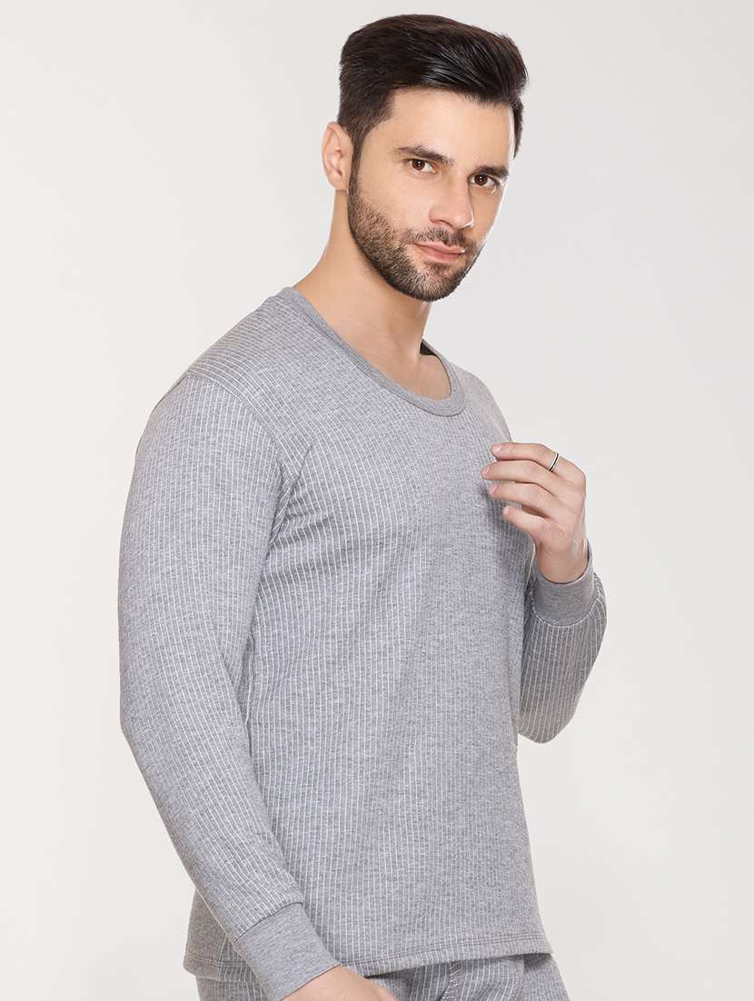 men solid full sleeve hermal top - 21693410 -  Standard Image - 2