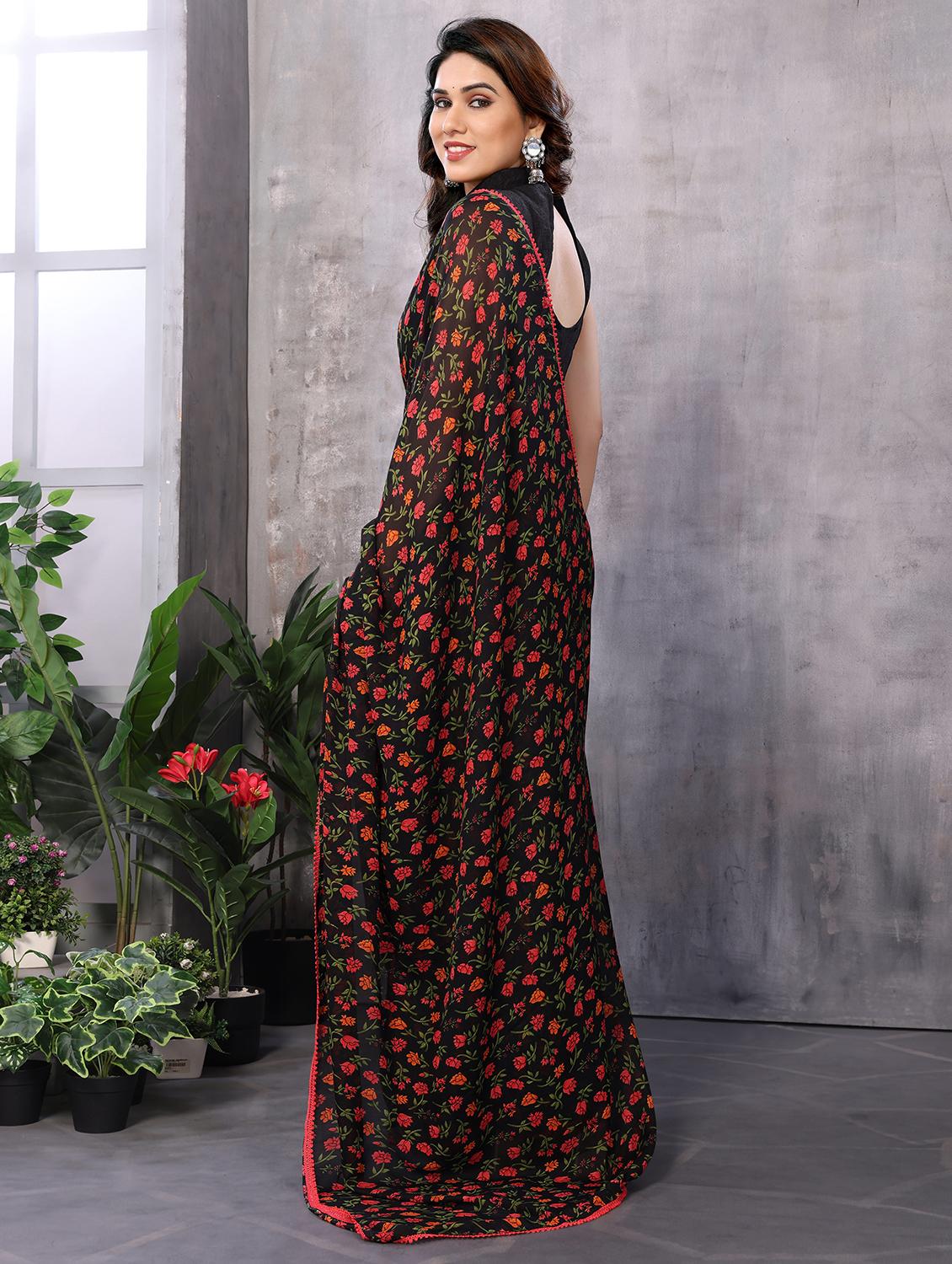 women floral printed ready to wear saree with blouse - 21693501 - Standard Image - 2