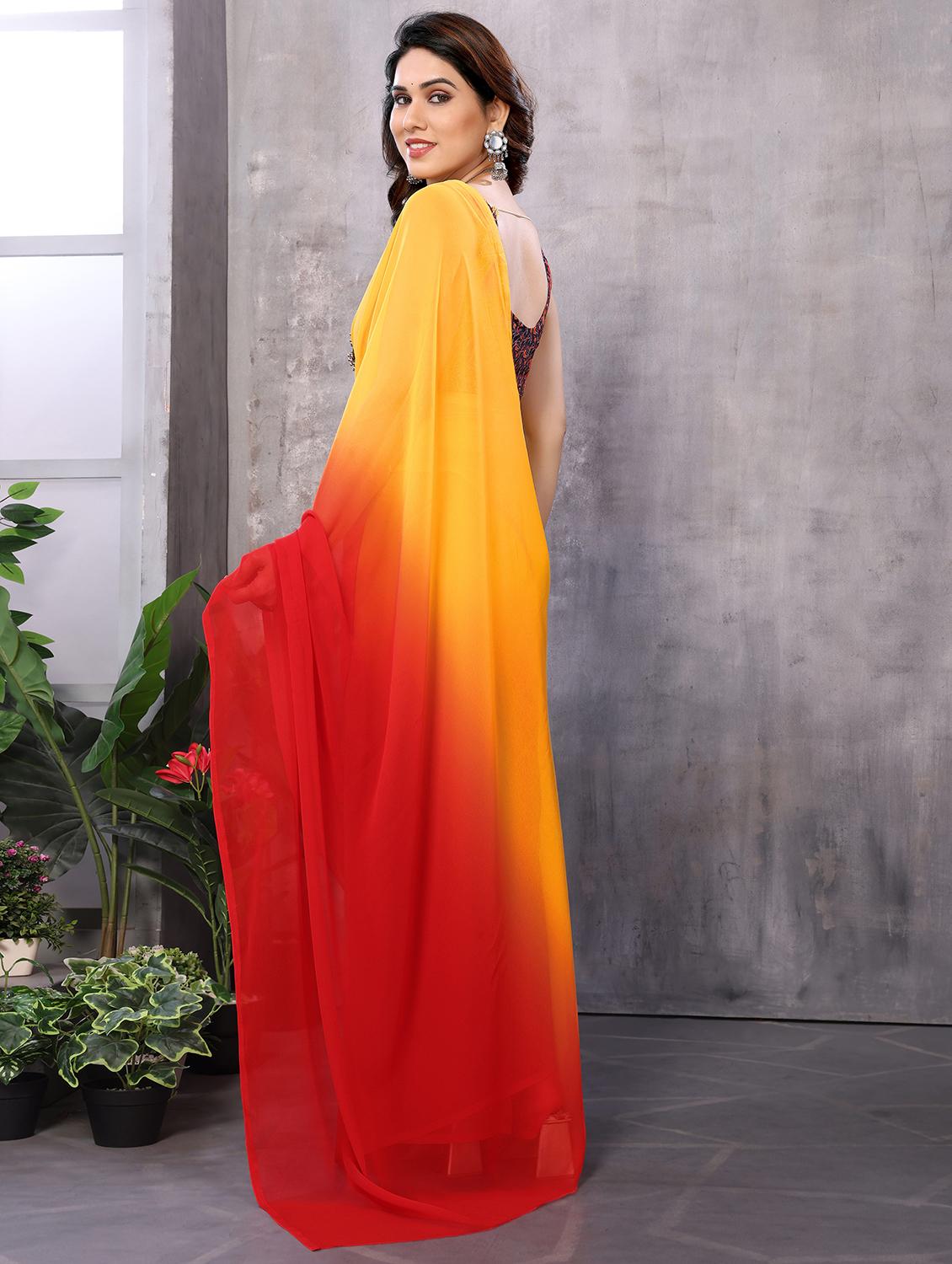 women ombre ready to wear saree with blouse - 21693514 - Standard Image - 2