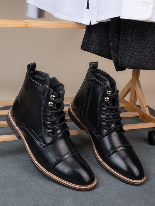 men black lace up boots - 21693545 -  Standard Image - 0