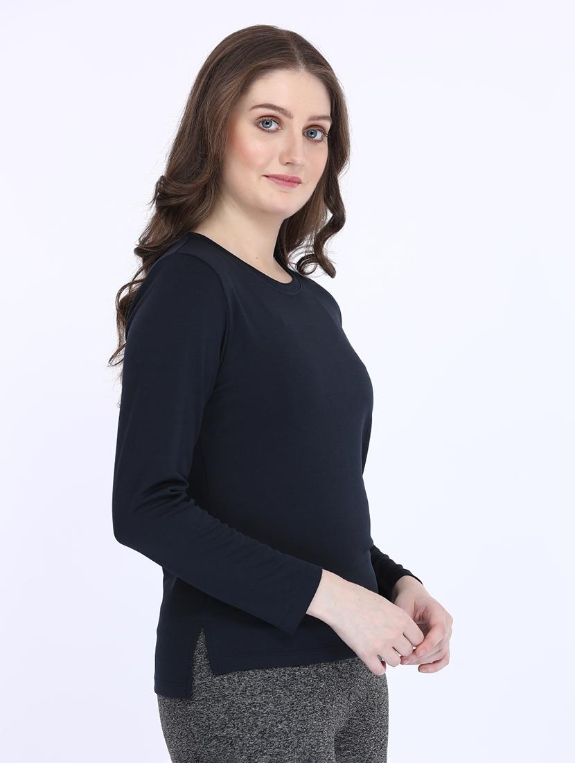 women round neck long sleeve t-shirt - 21693608 - Standard Image - 2