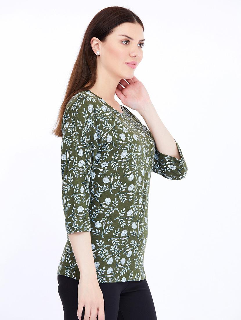 green cotton regular tshirt - 21693621 - Standard Image - 2