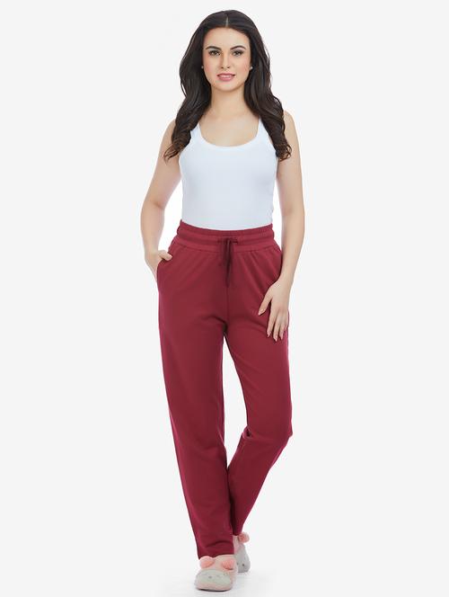 women solid mid rise track pant - 21693635 - Standard Image - 0