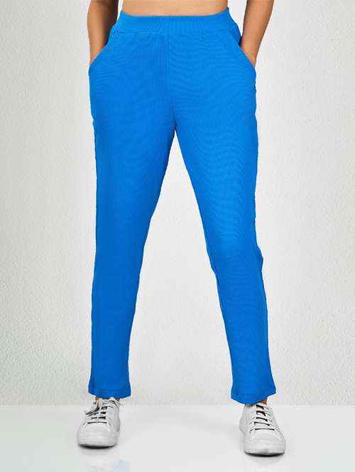 women solid mid rise track pant - 21693637 -  Standard Image - 0
