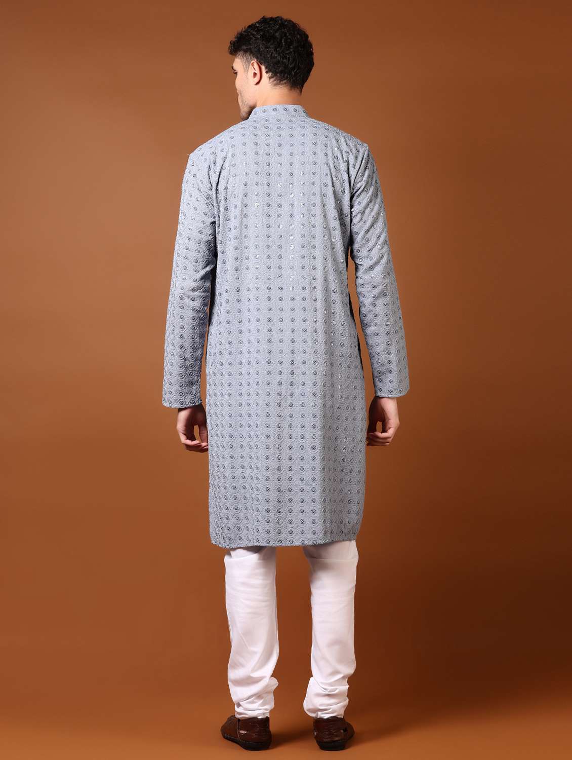 men embroidered long sleeves kurta & pyjama set - 21693682 -  Standard Image - 2
