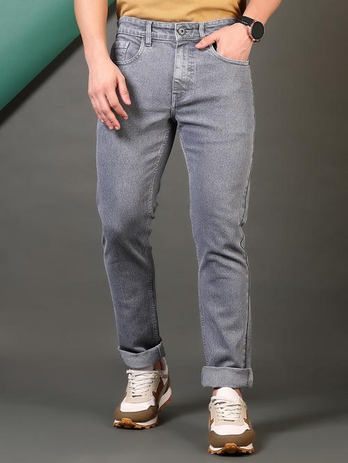 men grey mid rise slim fit denim jean - 21693696 -  Standard Image - 0