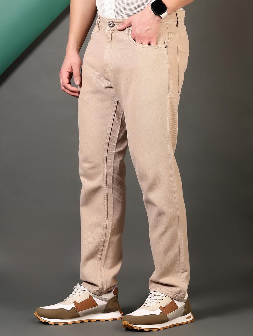 men beige mid rise straight fit denim jean - 21693698 - Standard Image - 2