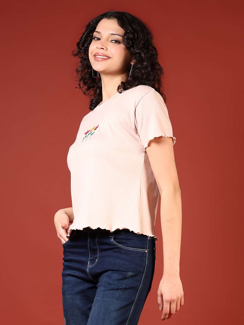 women plain short sleeves regular t-shirt - 21693721 -  Standard Image - 2