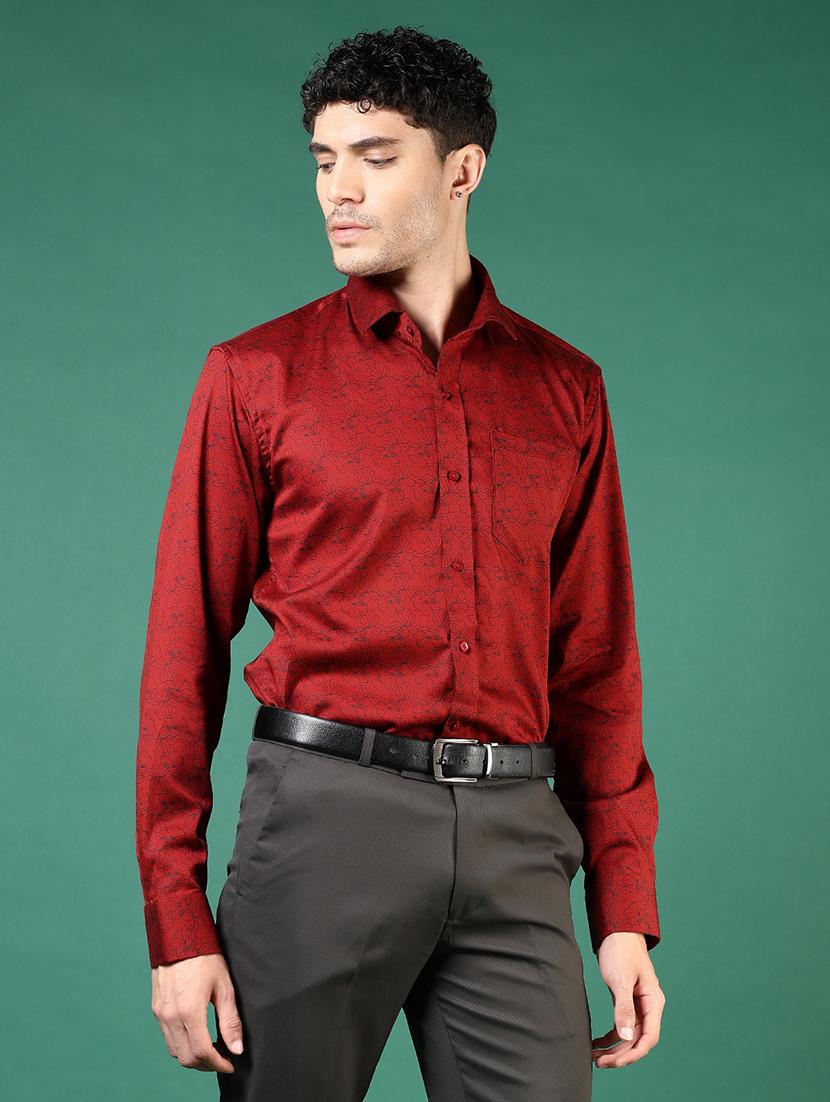 men printed long sleeve regular fit formal shirt - 21693727 - Standard Image - 2