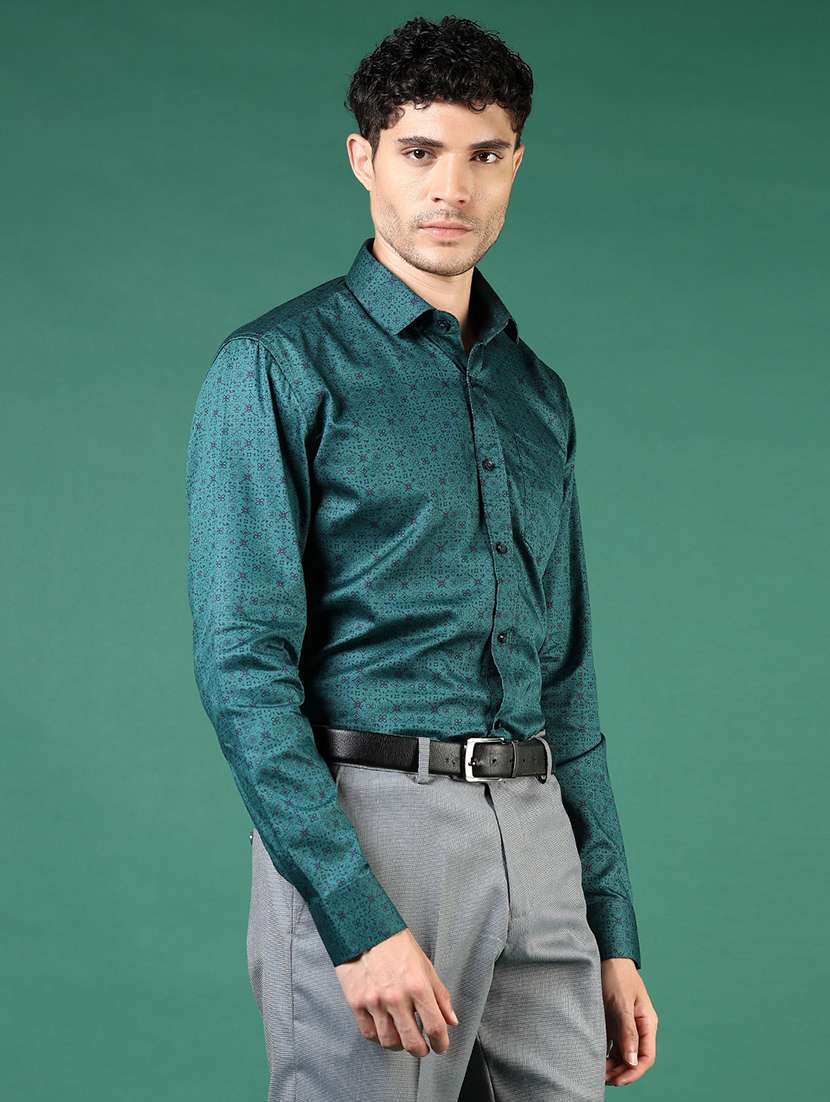 mem printed collared long sleeve casual shirt - 21693728 -  Standard Image - 2