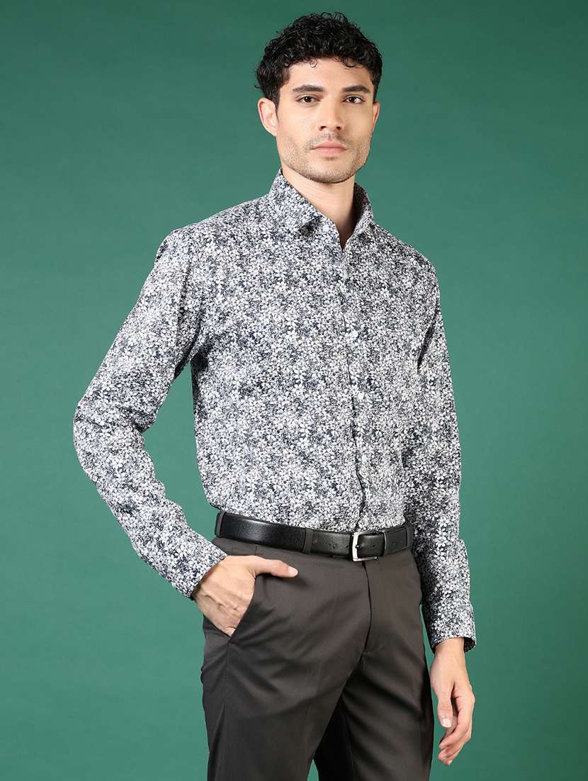 mem printed collared long sleeve casual shirt - 21693730 -  Standard Image - 2