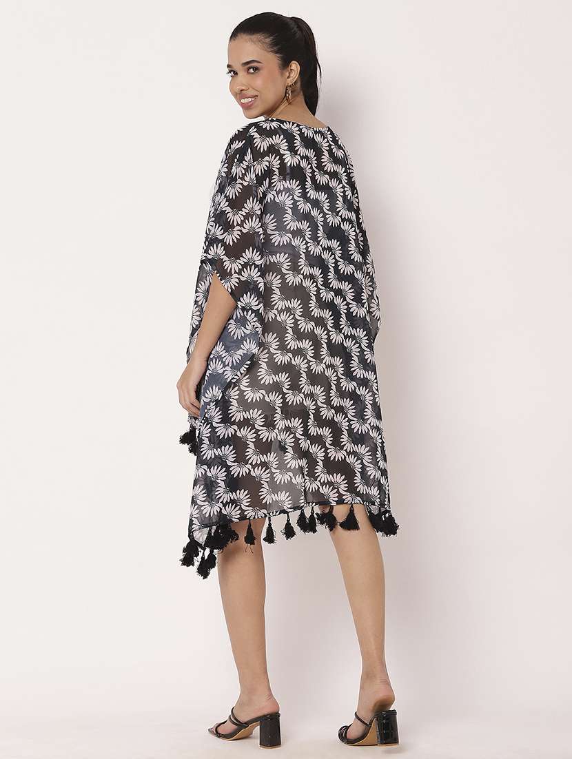 women floral printed asymmetric shrug - 21694006 - Standard Image - 2