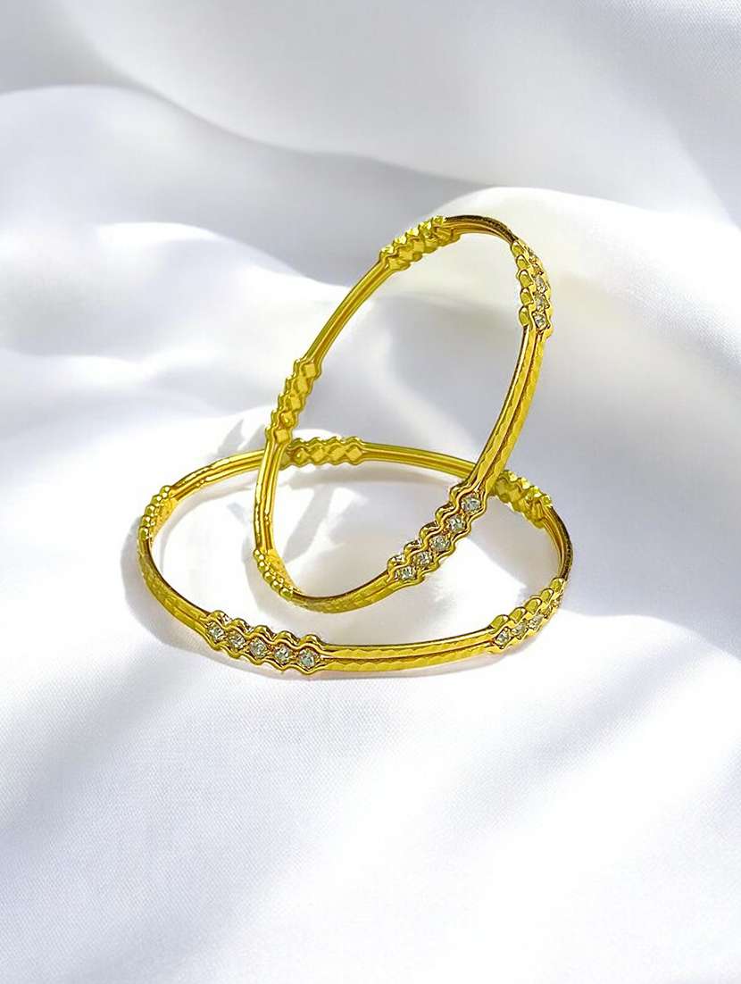 women gold plated contemporary bangle - 21694187 - Standard Image - 2