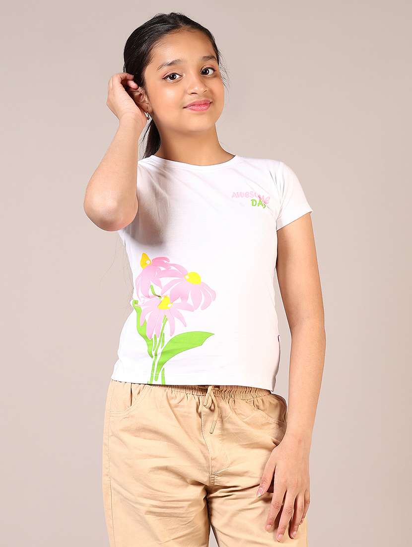 girls printed short sleeve tee