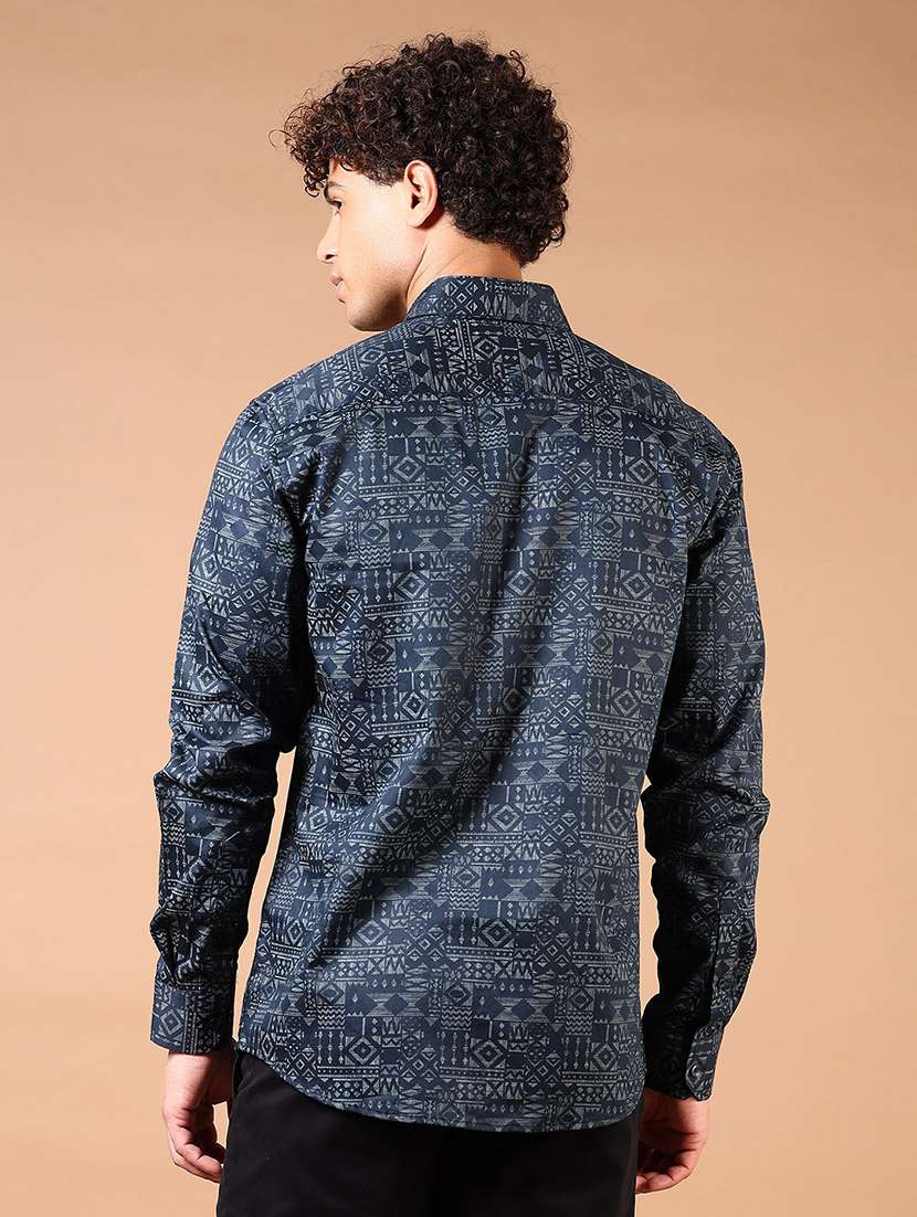 men long sleeves printed casual shirt - 21694287 -  Standard Image - 2