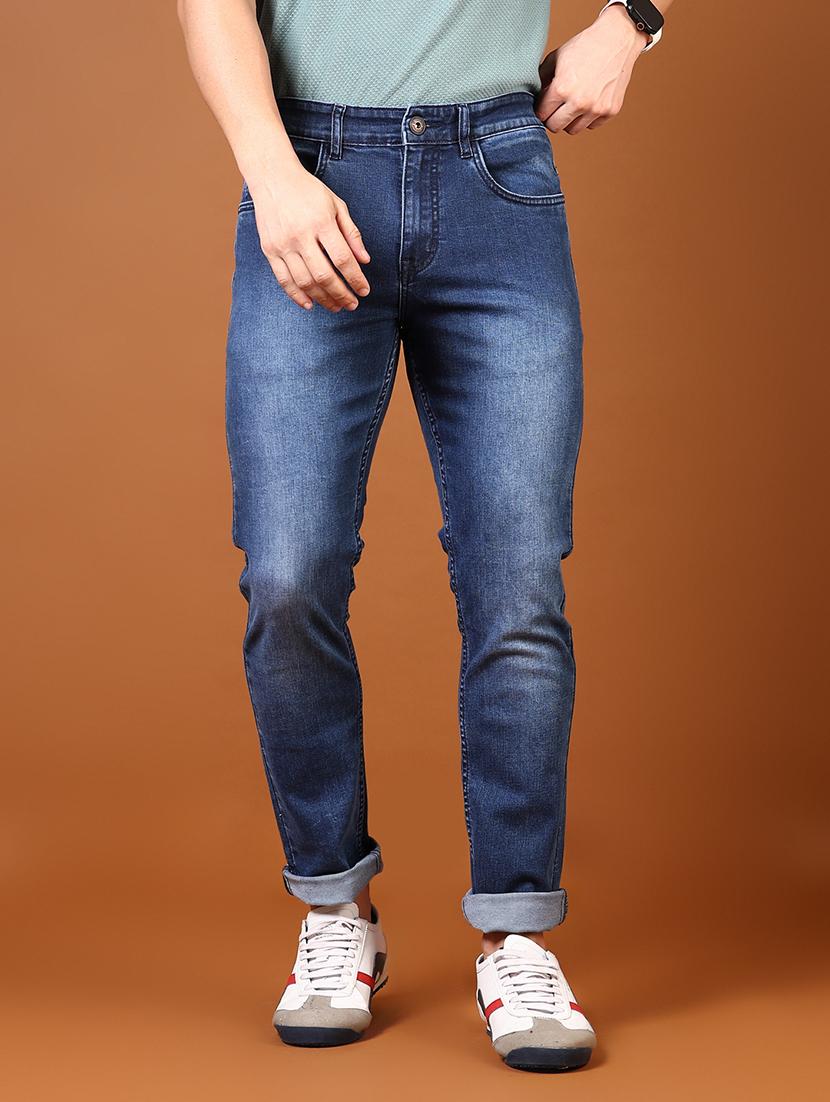 men blue washed mid rise slim fit denim jean - 21694294 - Zoom Image - 0