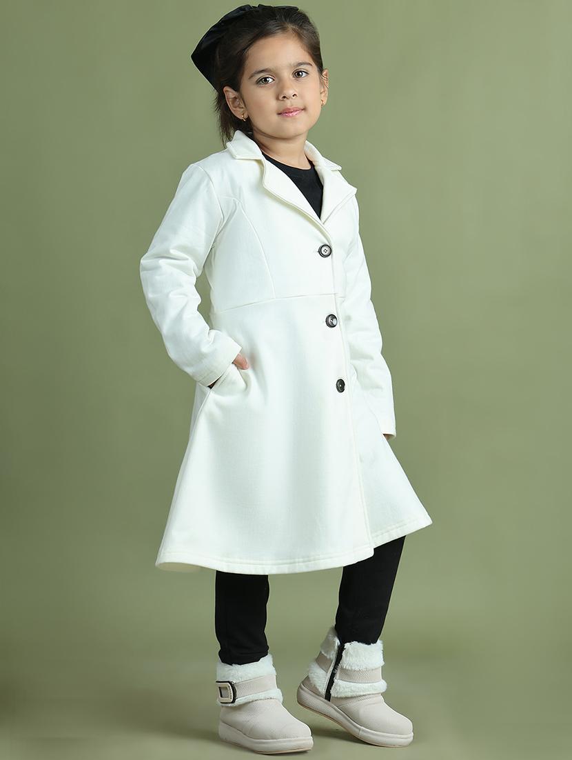 girls long sleeves solid trench coat - 21694633 - Standard Image - 2