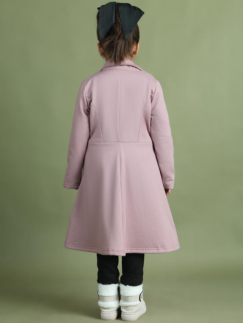 girls long sleeves solid trench coat - 21694635 - Standard Image - 2