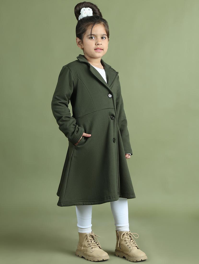 girls long sleeves solid trench coat - 21694637 - Standard Image - 2