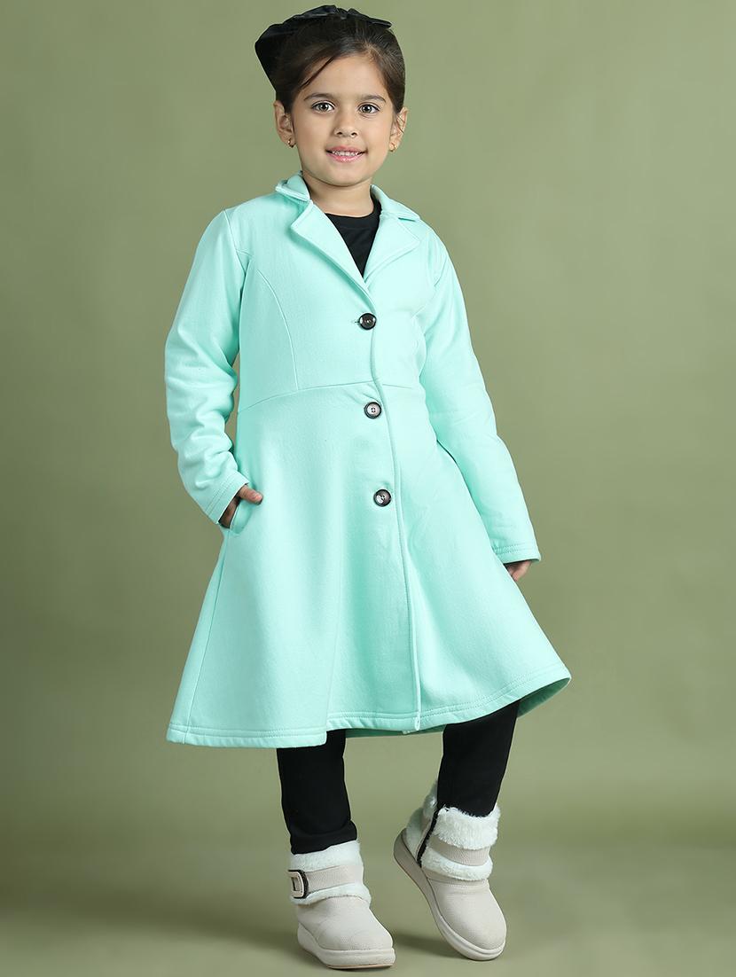 girls long sleeves solid trench coat - 21694639 - Standard Image - 2