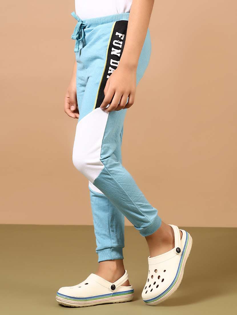boys light blue color block mid rise jogger - 21694648 -  Standard Image - 2