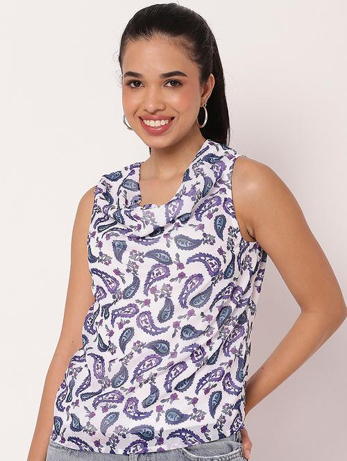 women paisley printed cowl neck top - 21694656 -  Standard Image - 0