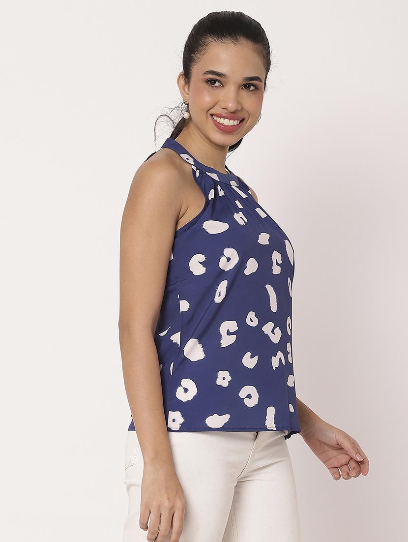 women printed halter neck straight top - 21694672 - Standard Image - 2