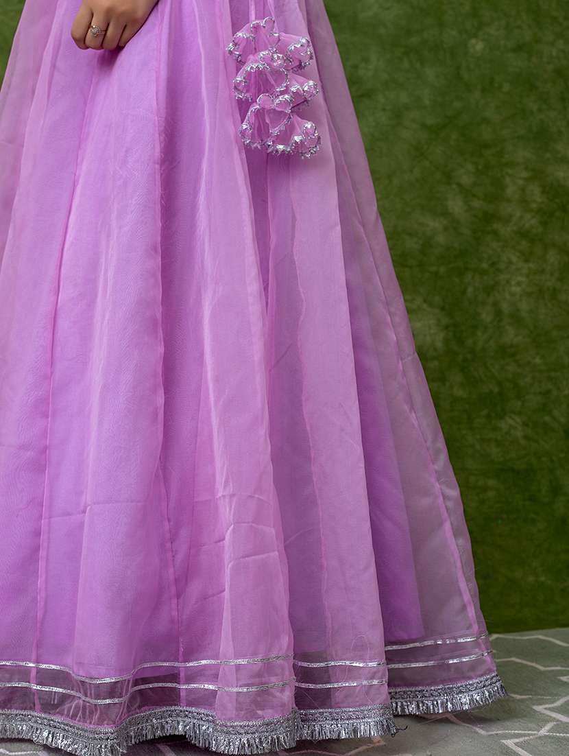 Women Solid Flared Lehenga Choli With Dupatta