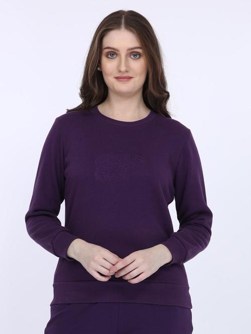 women solid long sleeve sweatshirt - 21694721 - Standard Image - 0