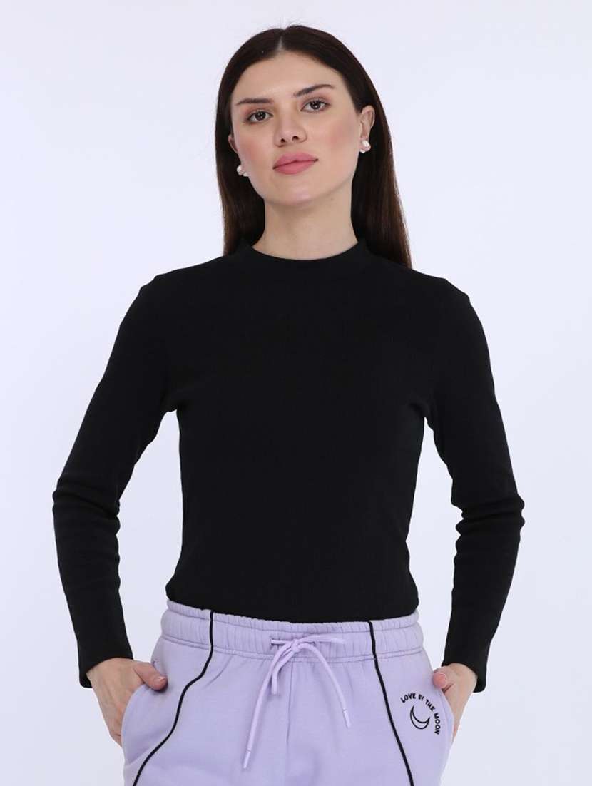 women solid long sleeve sweatshirt