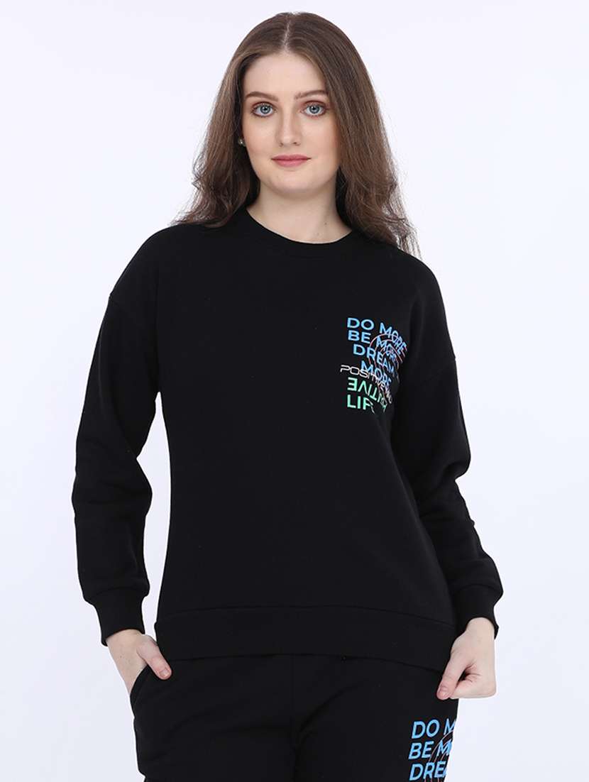women placement print long sleeve sweatshirt