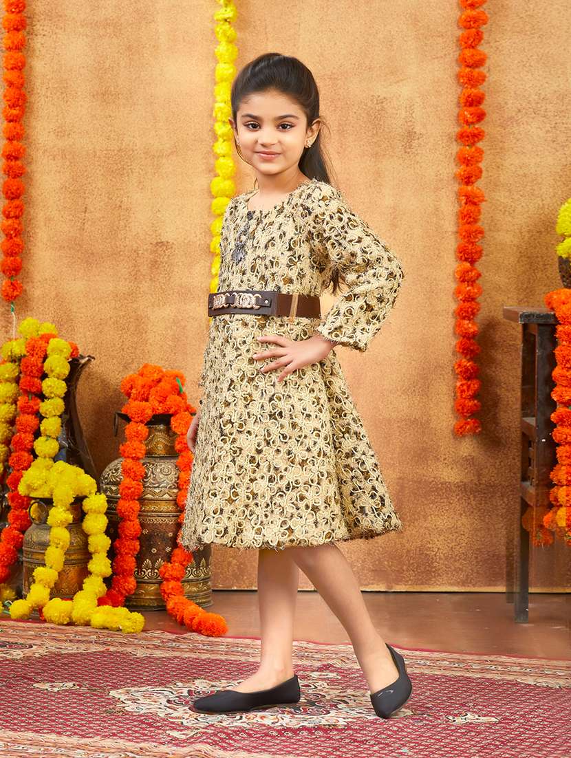 girls printed winter wear frock - 21694855 -  Standard Image - 2